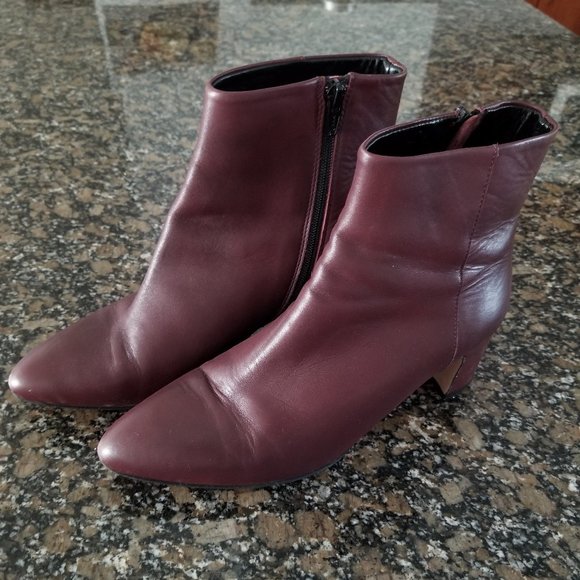 ๐ Burgundy leather booties - Picture 6 of 12